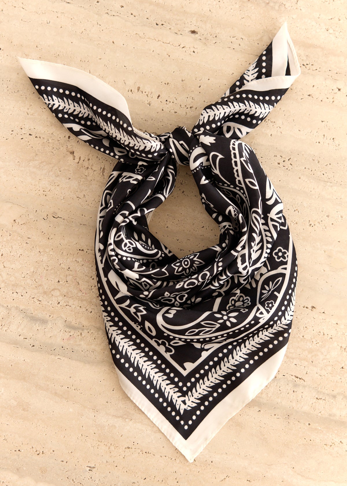 Petit Foulard Ou Bandana - Motif Carte De Paris - Bleu Polyester - Occasion - Femme