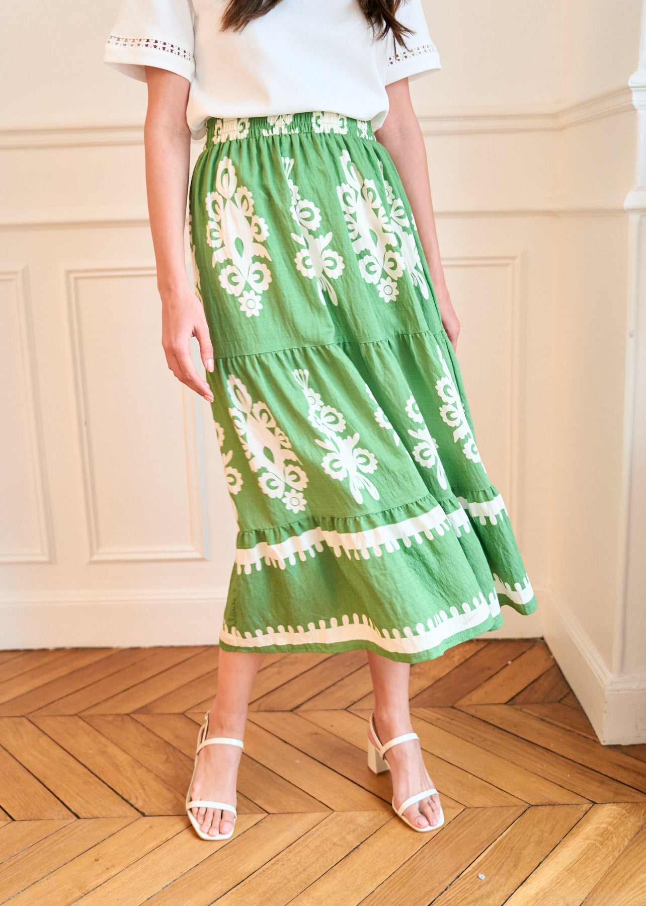 Motus_Boutique_Printemps_Jupe _Florence_Imprimé_Vert_Ecru_4