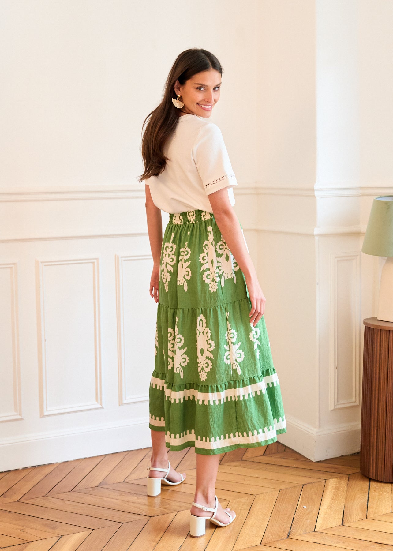 Motus_Boutique_Printemps_Jupe _Florence_Imprimé_Vert_Ecru_5