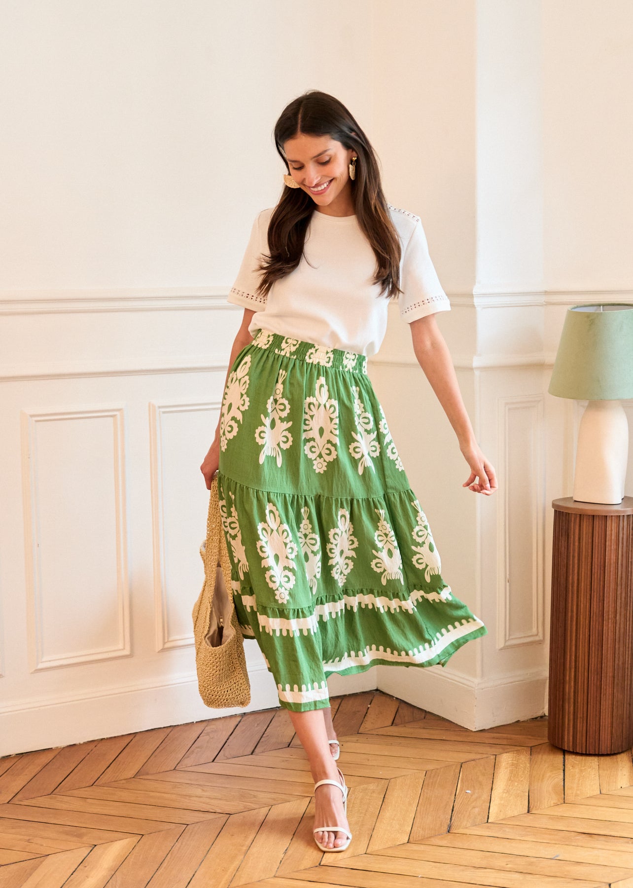 Motus_Boutique_Printemps_Jupe _Florence_Imprimé_Vert_Ecru_8