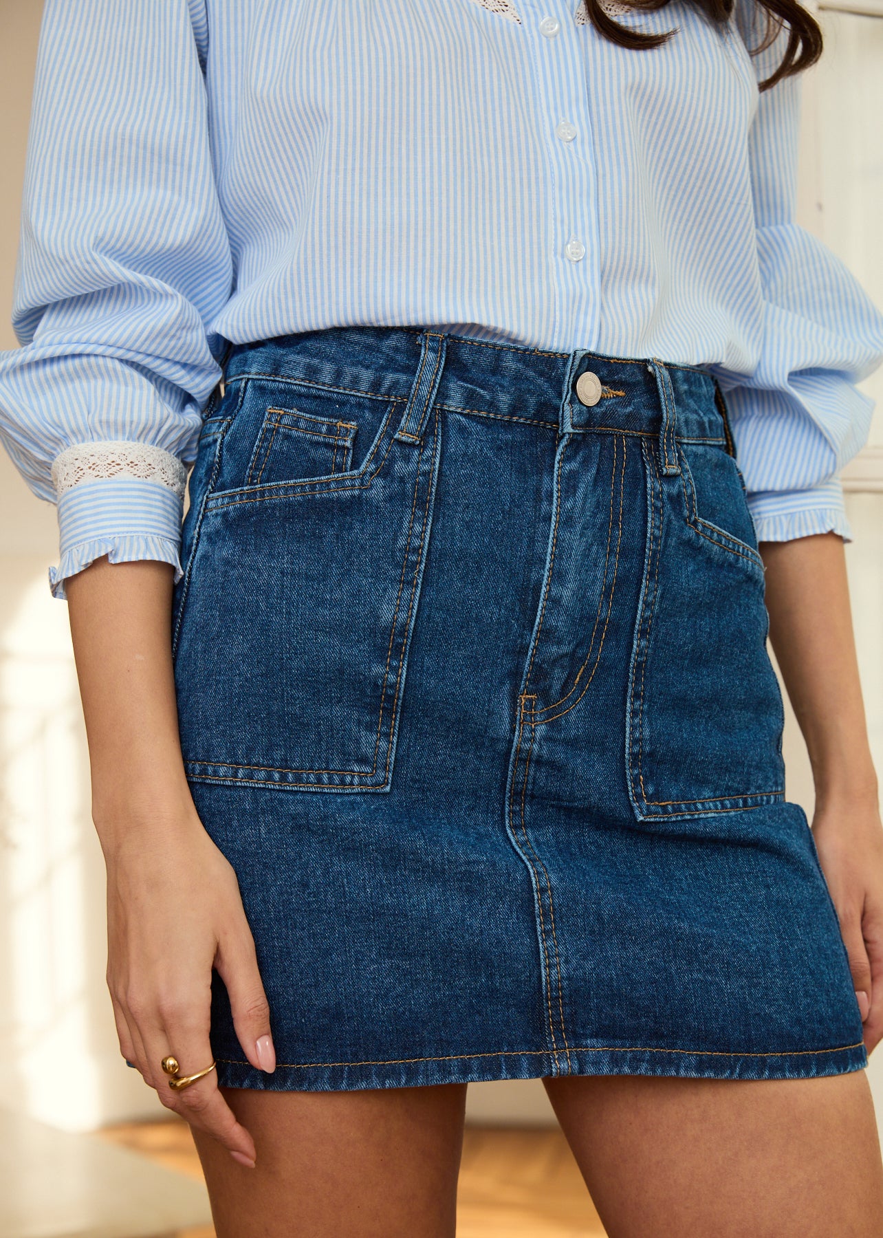 Jupe jean brut outlet