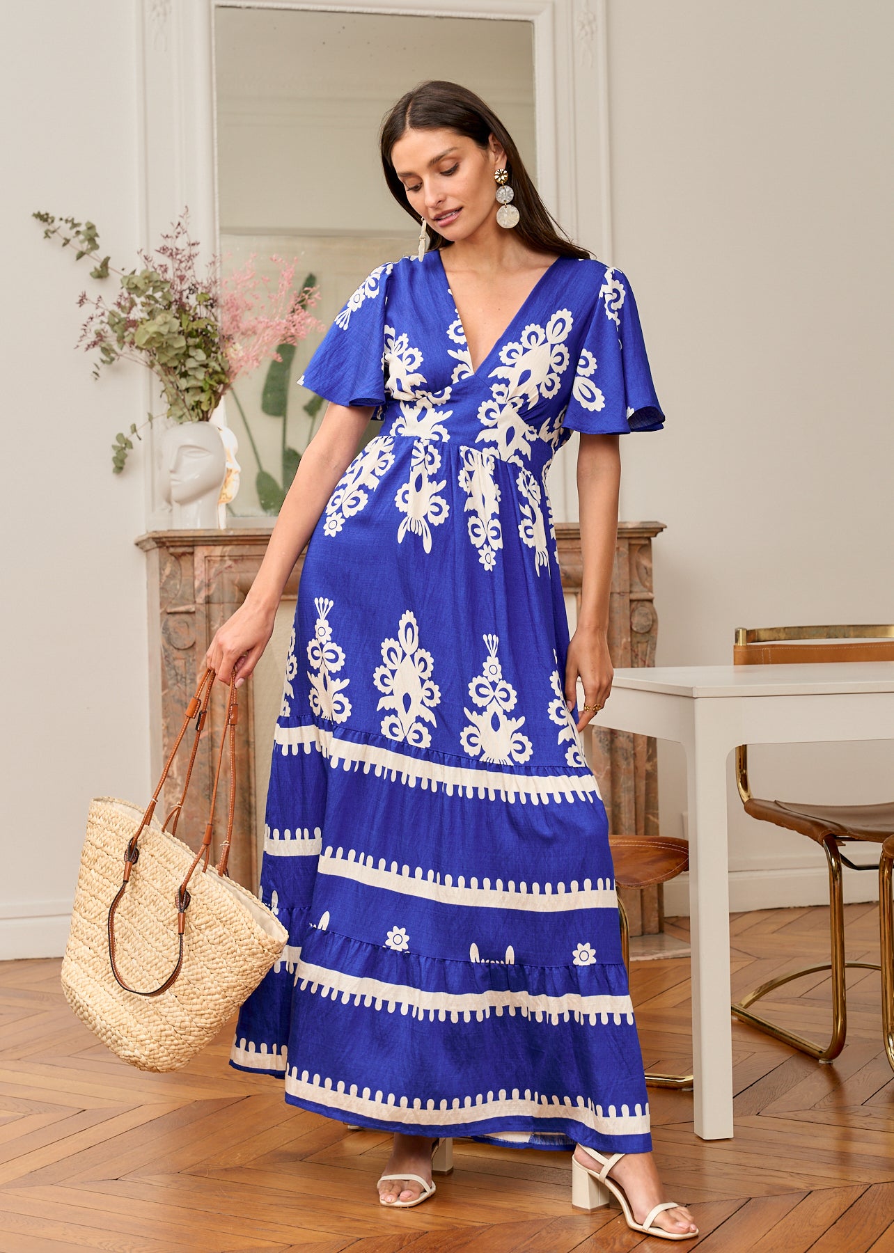 Motus_Boutique_Robe_Azure_Imprimé_Bleu_Ecru_1