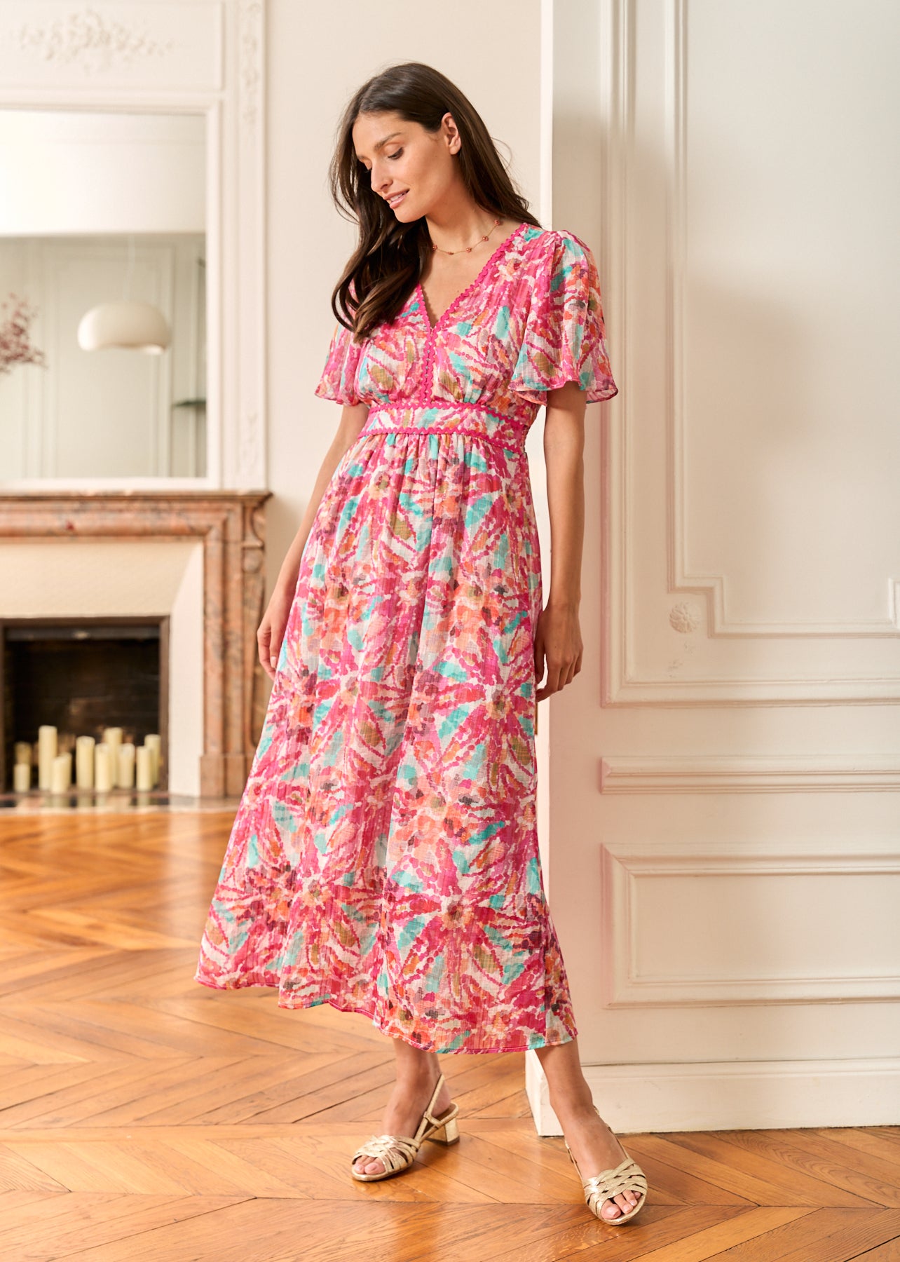 Motus_Boutique_Robe_Serena_Imprimé_Rose_Orange_Bleu_10