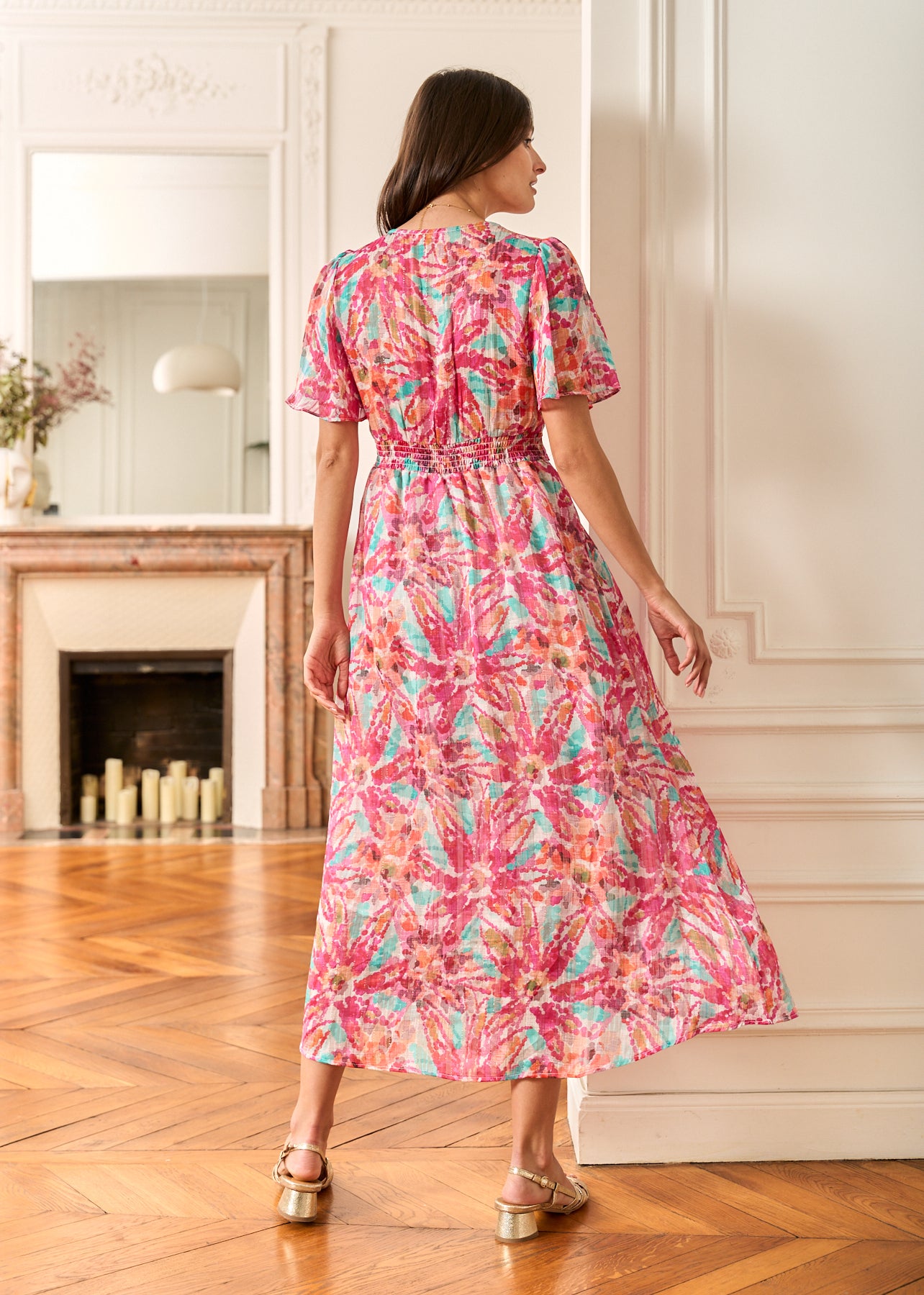 Motus_Boutique_Robe_Serena_Imprimé_Rose_Orange_Bleu_7
