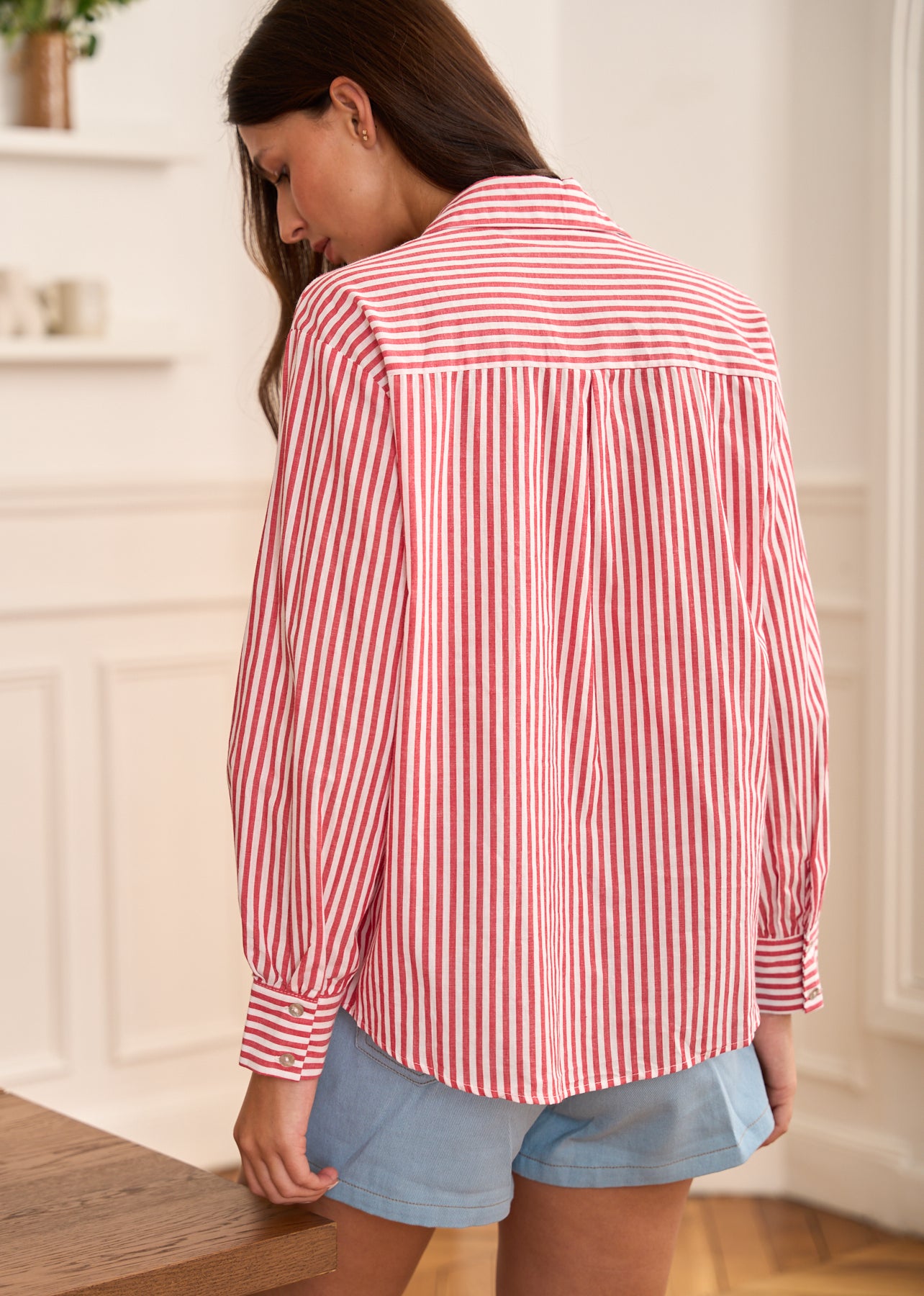 Chemise rayée rouge femme 2025