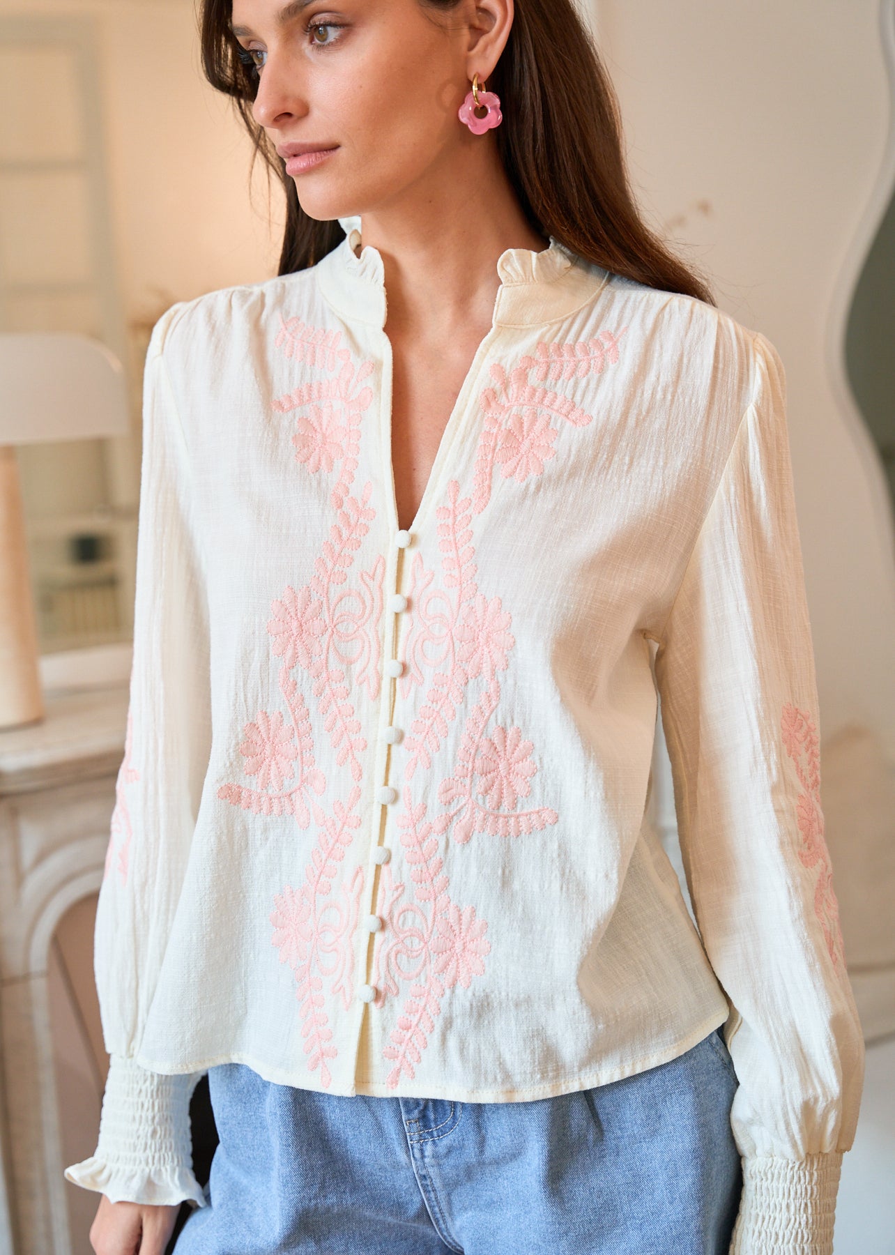 Motus_Boutique_Printemps_Blouse_Roma_Ecru_Rose_1