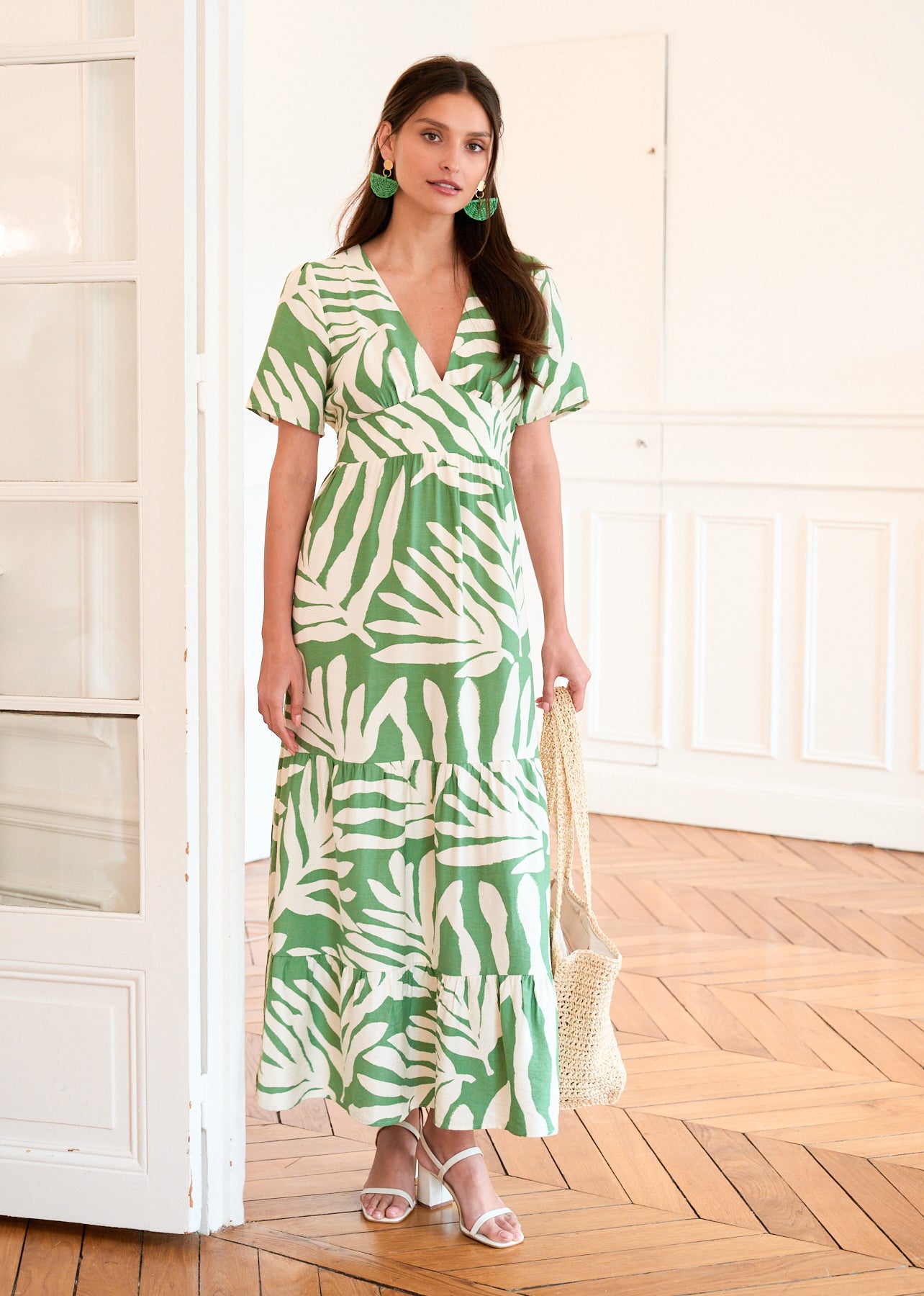 Motus_Boutique_Printemps_Robe_Anae_Floral_Vert_Ecru_1