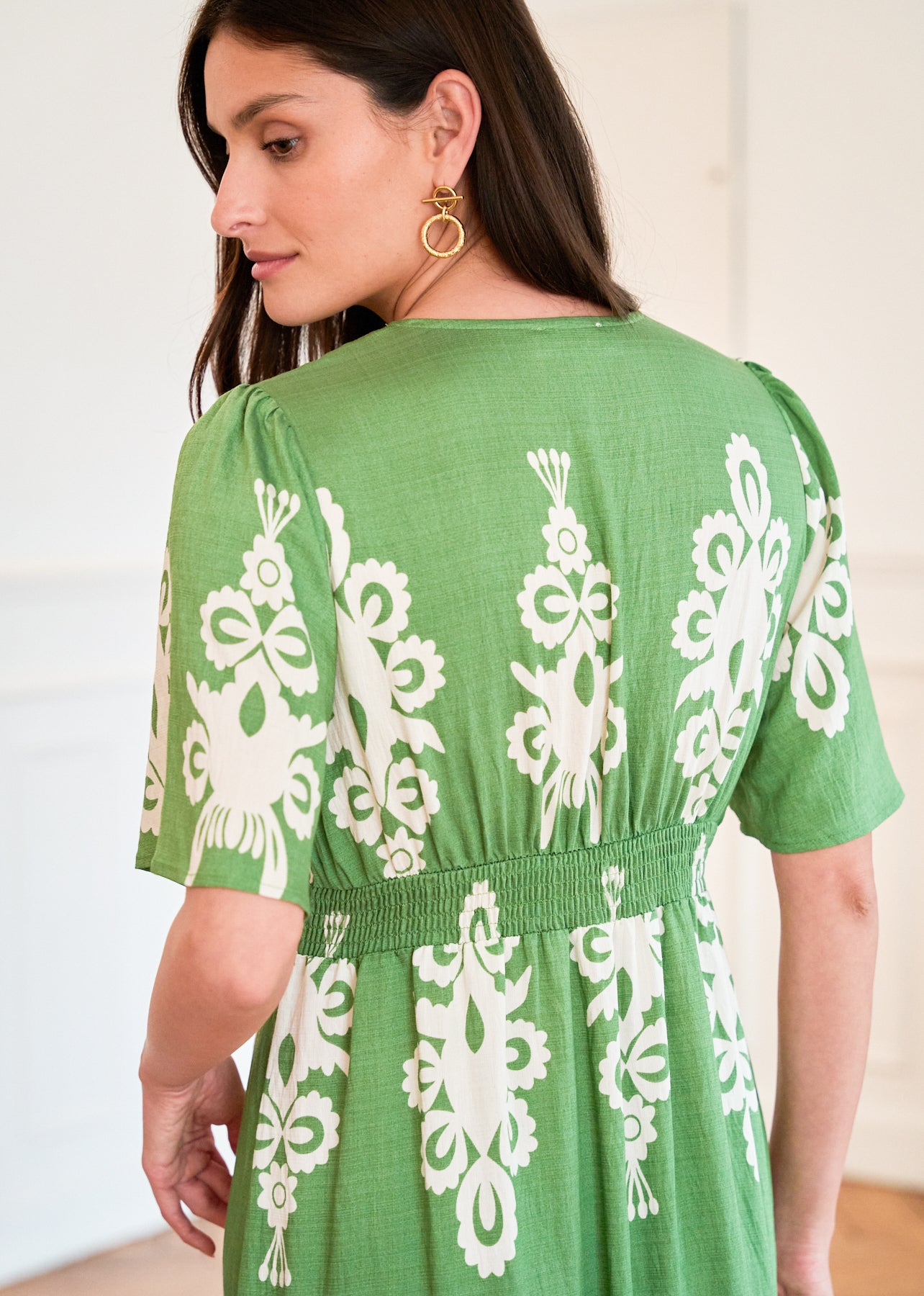 Motus_Boutique_Printemps_Robe_Caprie_Imprimé_Vert_Ecru_5