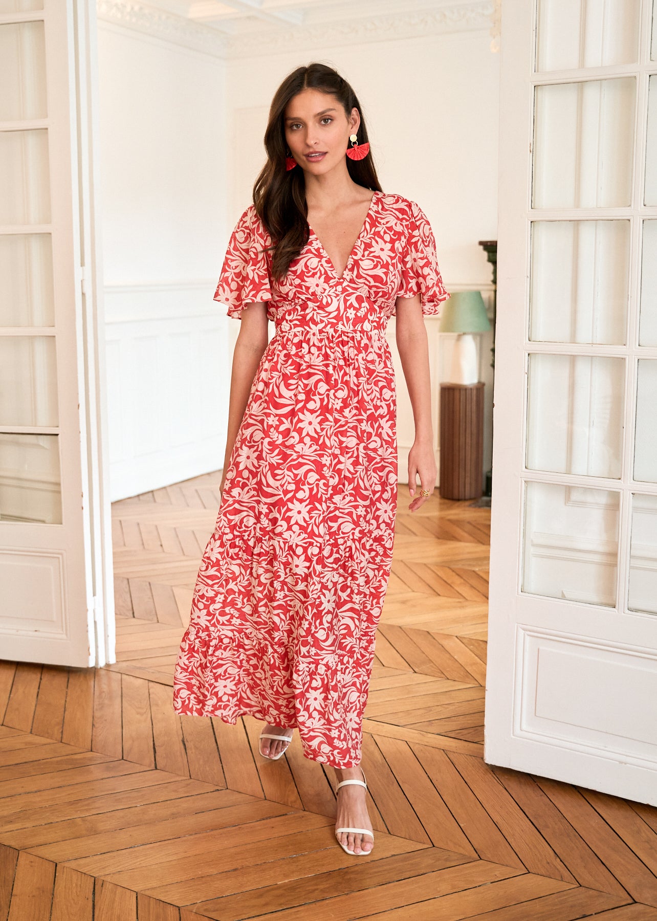 Motus_Boutique_Printemps_Robe_Dolores_Imprimé_Rouge_Ecru_3