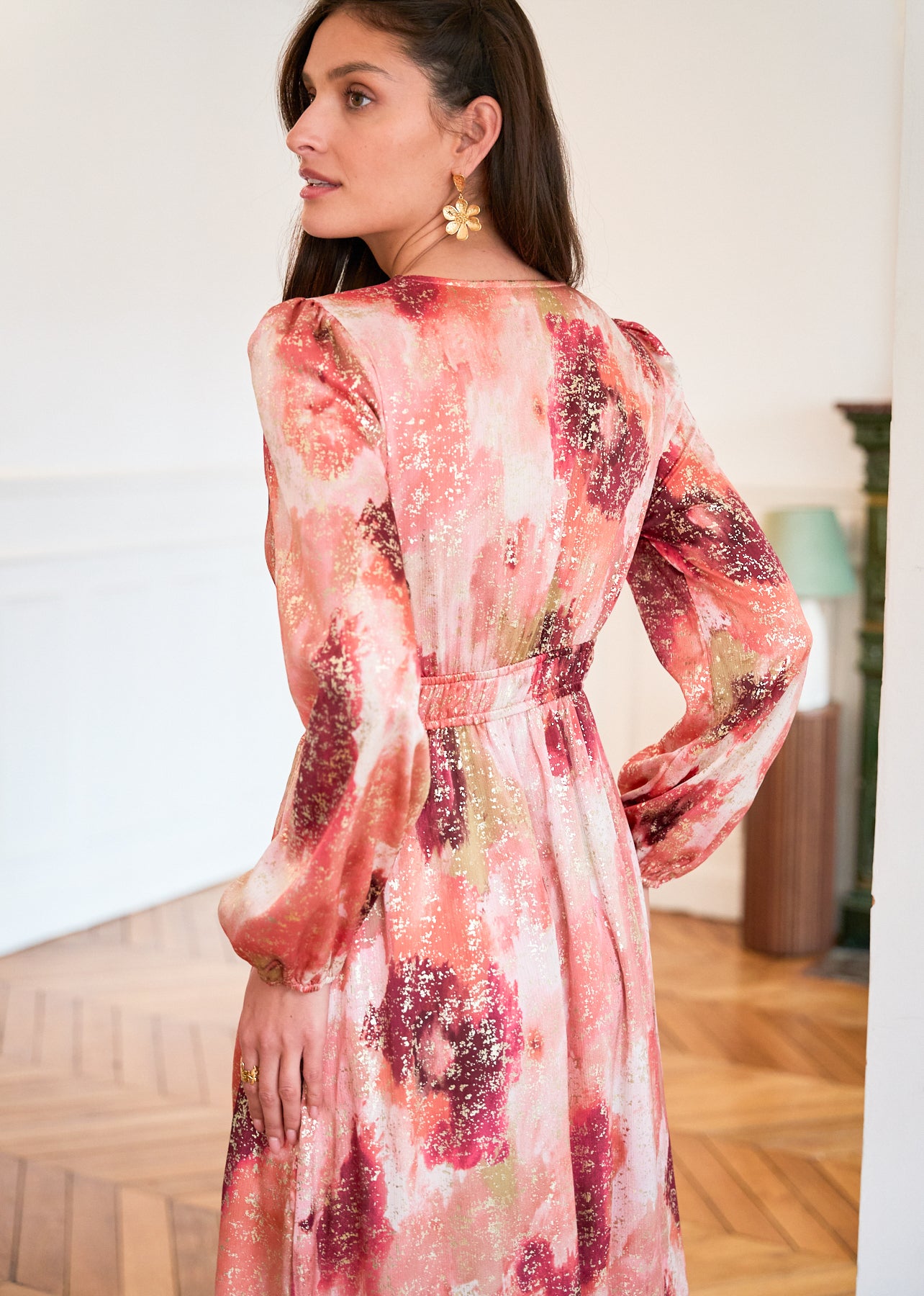 Motus_Boutique_Printemps_Robe_Isae_Terracotta_Rose_Doré_5