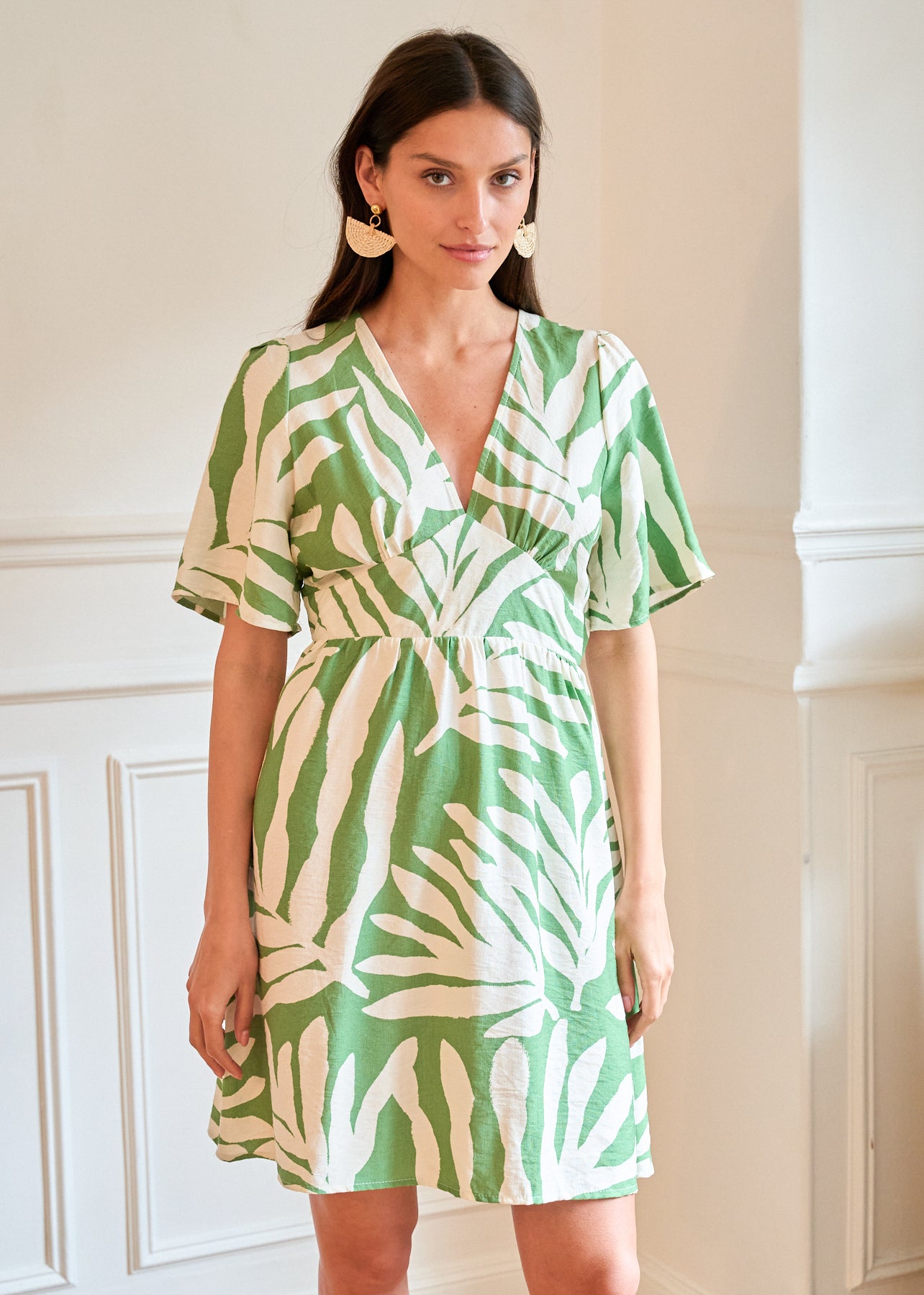 Motus_Boutique_Printemps_Robe_Malia_Imprimé_Vert_Ecru_1