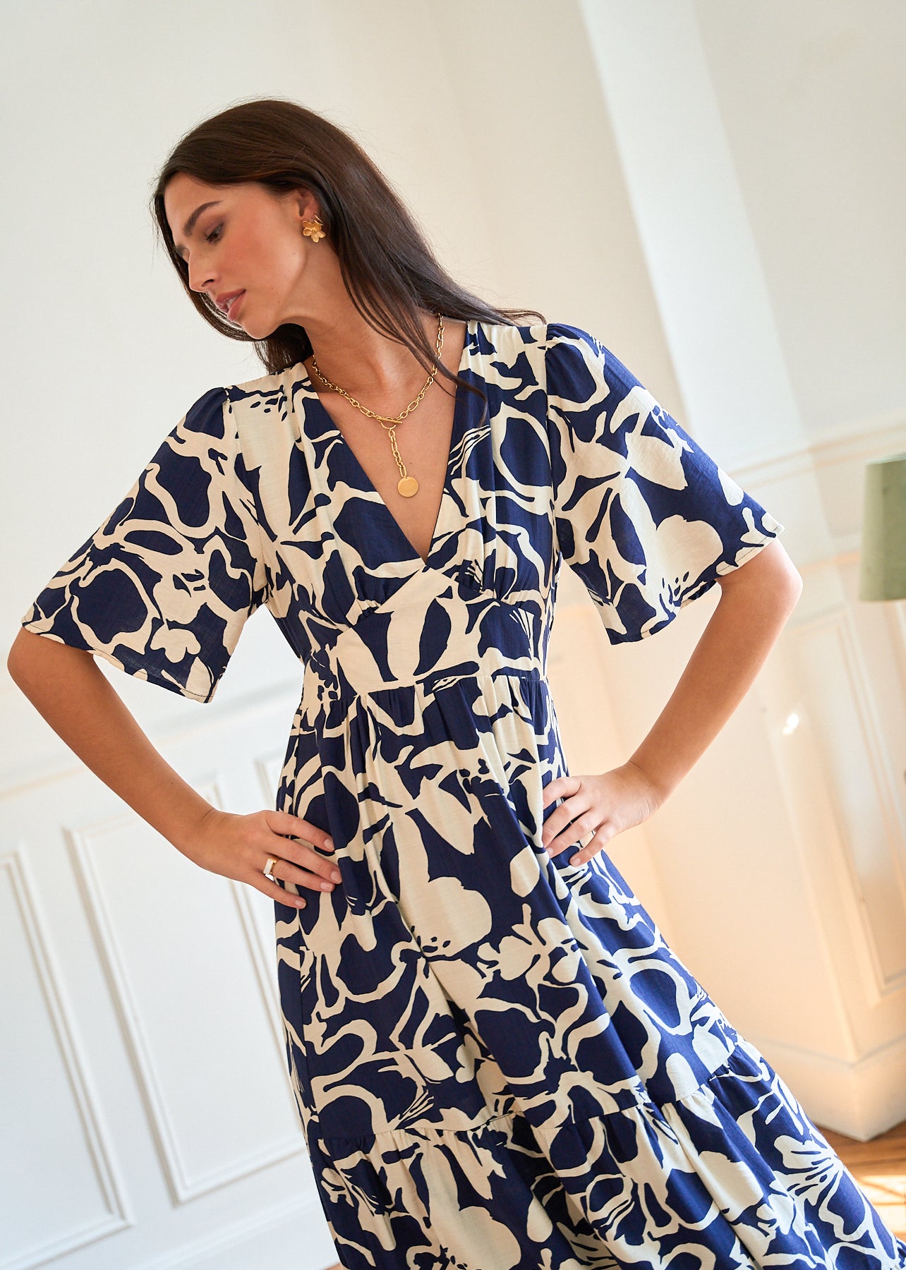 Motus_Boutique_Printemps_Robe_Salma_Marine_Ecru_1