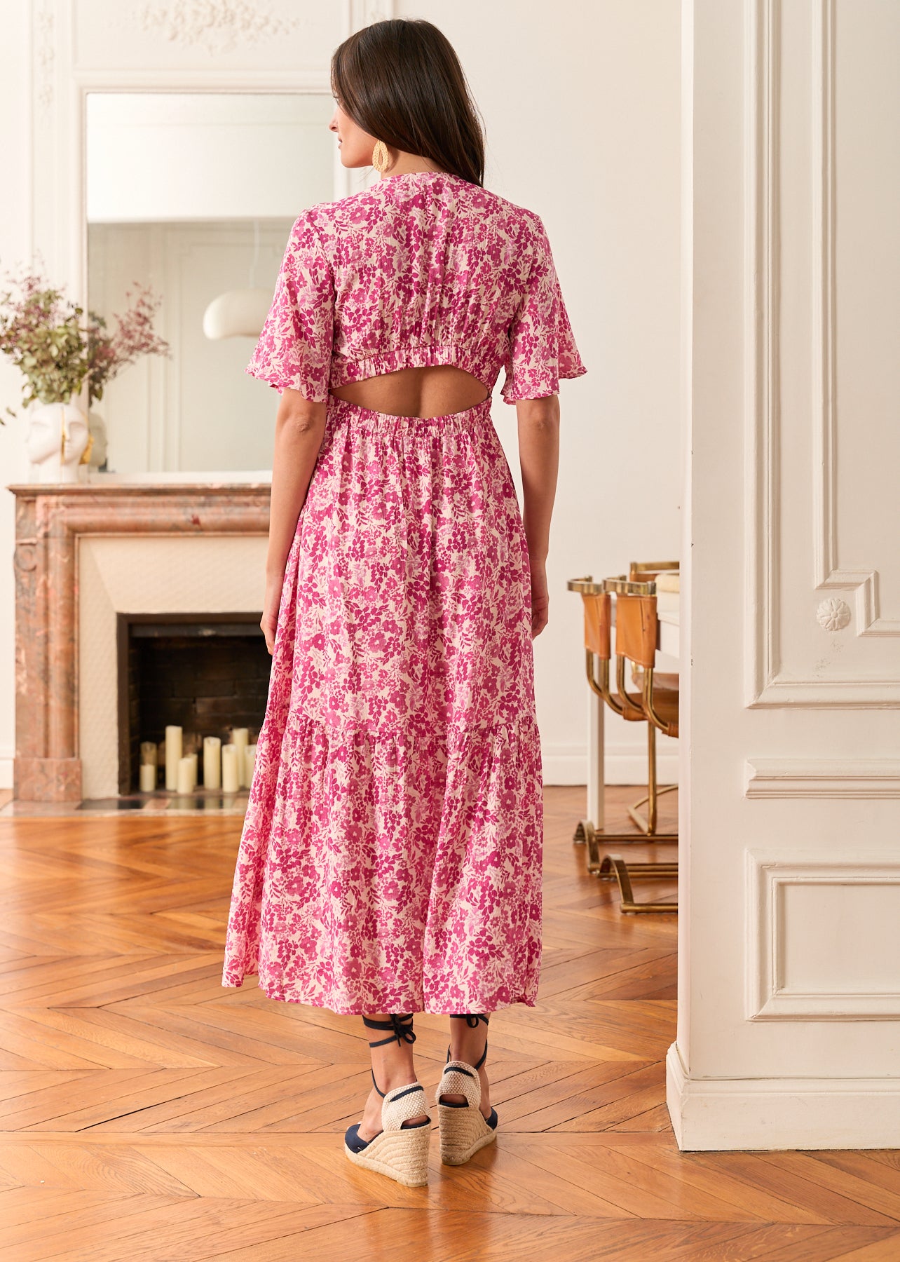 Motus_Boutique_Robe_Frederica_Fleurie_Fushia_Ecru_5