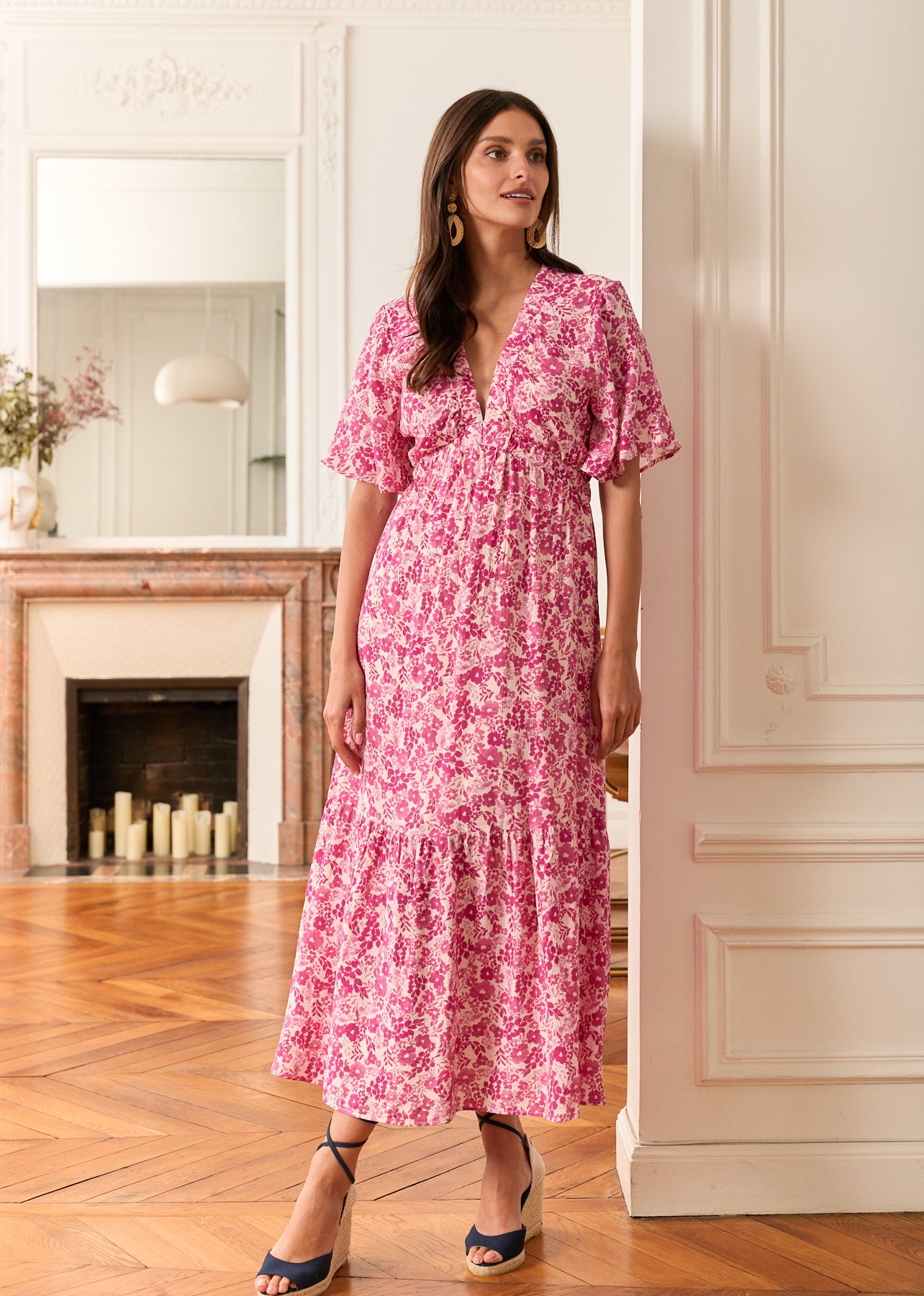 Motus_Boutique_Robe_Frederica_Fleurie_Fushia_Ecru_8